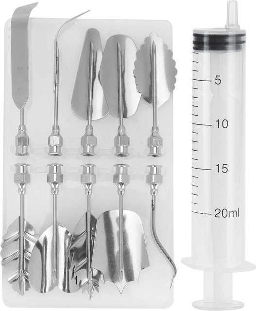 TOMTOP JMS Spritzbeutel Set mit Edelstahl-Düsen für Kuchen, Pudding und Icing in Silber - Bild 1