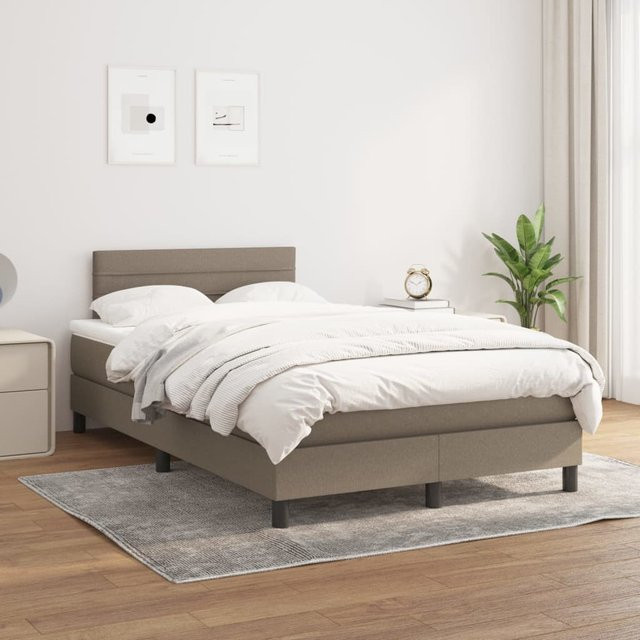 vidaXL Boxspringbett mit Matratze Hybrid-Design in Taupe, B/T: 120 x 200 cm - Bild 2