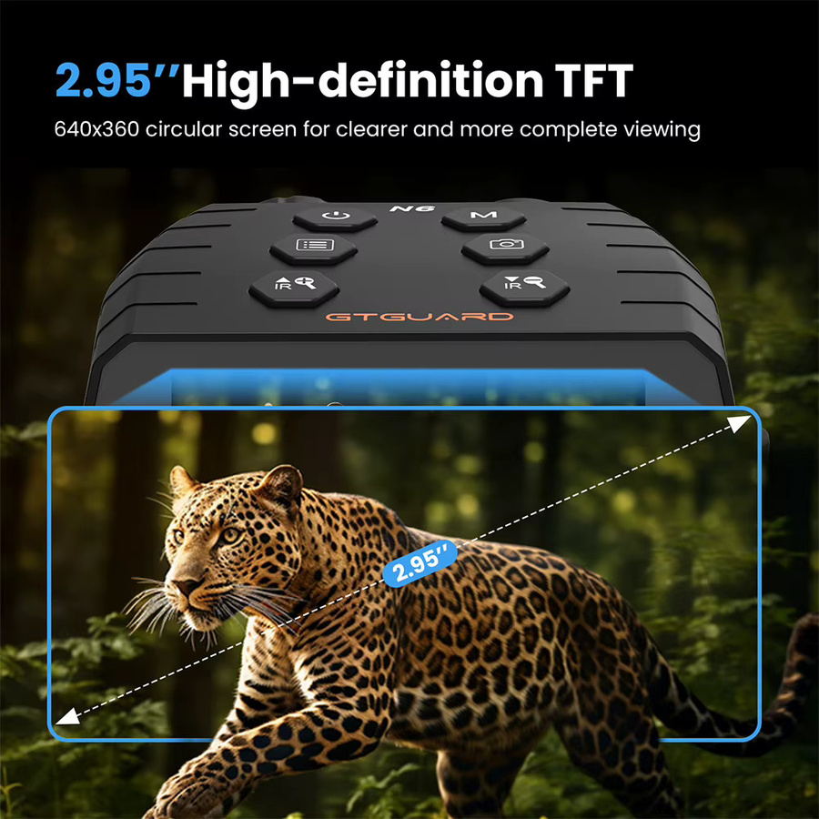 GTGUARD N6 Fernglas mit Nachtsichtfunktion, 1080P FHD Video- und Fotoaufnahme, 850nm Infrarot-LED, 5-facher Digitalzoom, Schwarz - Bild 2