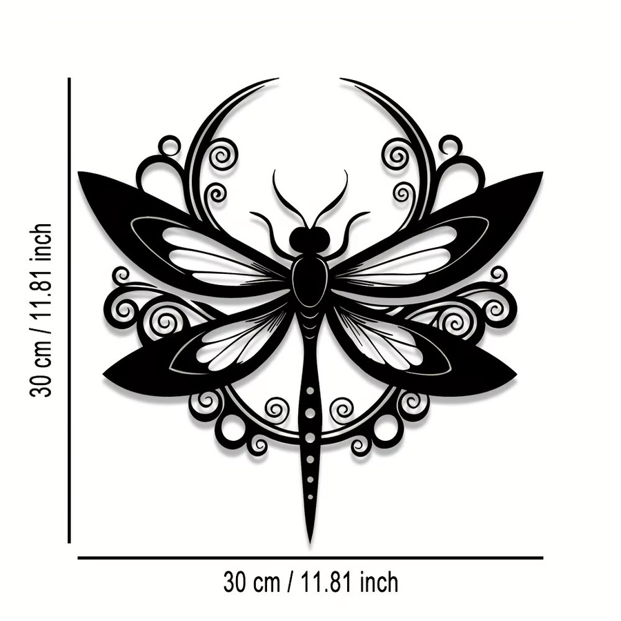 CIFBUY Metall-Libellen-Wanddekoration in Schwarz als 3D-Eisenkunst-Skulptur für Haus und Garten - Bild 2