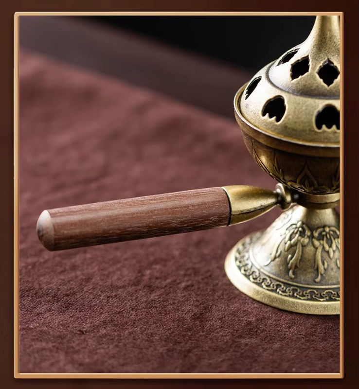 CANYAN Rotierendes Räuchergefäß aus Messing in Gold, Orientalisches Design, Rund und Stehend - Bild 5