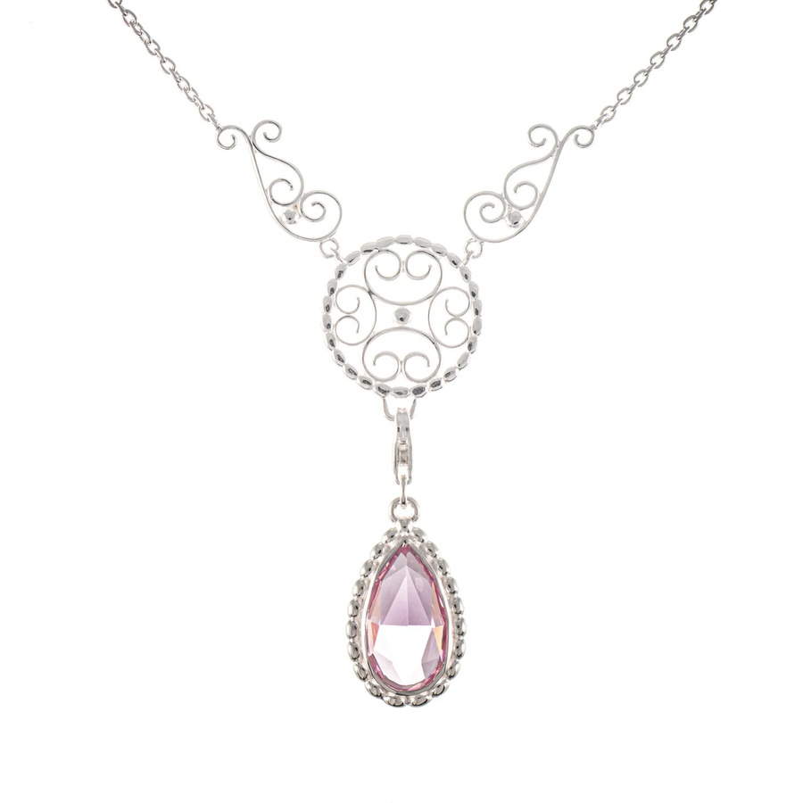 Collier Signature 925 Silber, rosa Stein, Damen - Bild 1