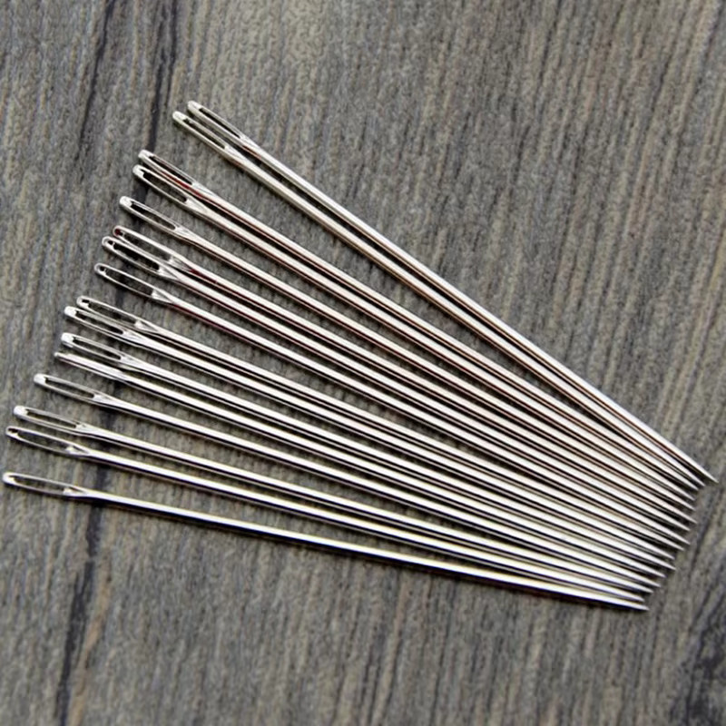 25er Set Nähnadeln mit großem Auge aus Edelstahl in Silber für Handarbeit und DIY-Projekte - Bild 2