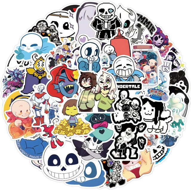 55 Undertale Doodle Aufkleber Set in Multicolour für Laptop, Handy und Koffer - Bild 1
