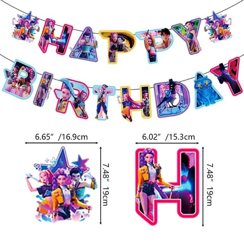 Yiran toy 1 Teufelsjäger Motto Party Set mit Banner, Ballons und Tortenaufsatz in Mehrfarbig für Kindergeburtstage - Bild 3