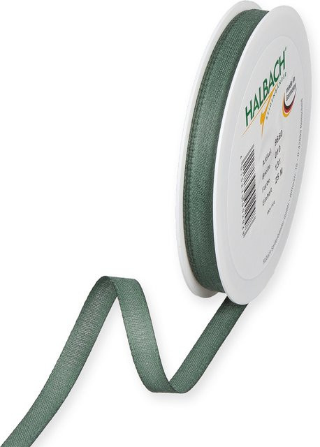 Halbach Dekoband in Baumwolloptik aus Polyester, Farbe: Salbei dunkel, Breite: 10 mm, Länge: 7 m - Bild 1