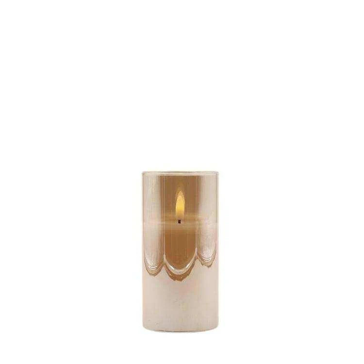 Mansion atmosphere LED-Kerze in Gold mit Fernbedienung und Timer, B/T/H: 7,5 x 7,5 x 15 cm - Bild 1