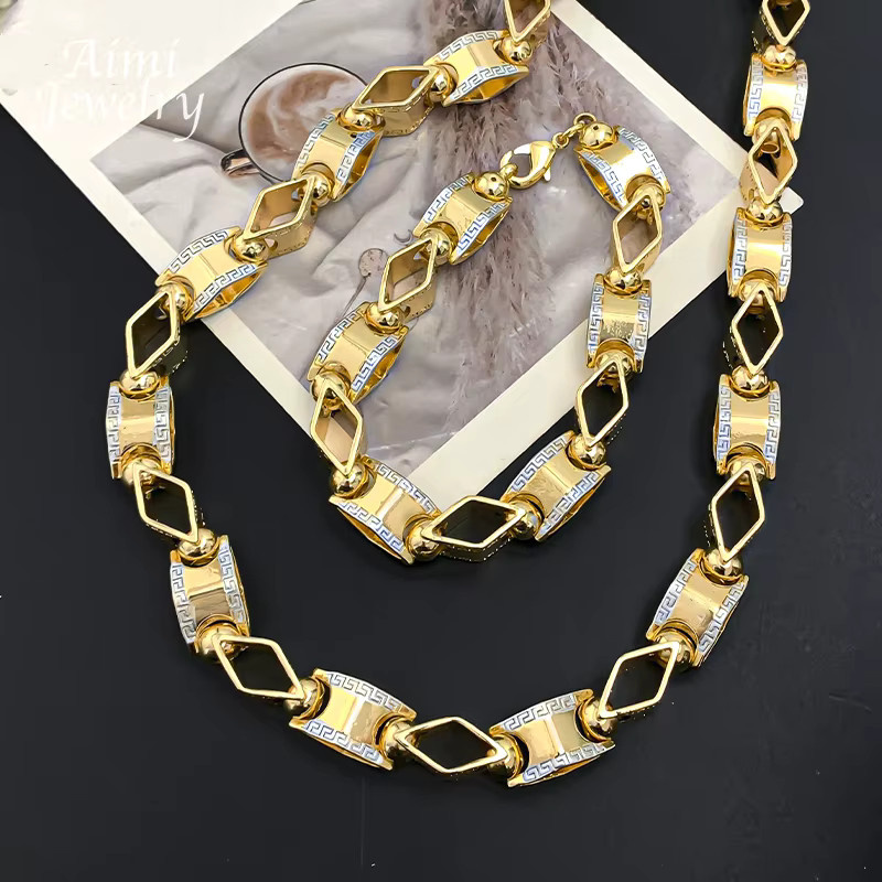 HIPUNK Schmuckset, Halskette, Armband, 18K vergoldet, 62 cm - Bild 3