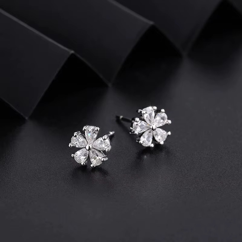 OBEAR Ohrringe, 925 Silber, Bicolor, Zirkonia, Mini-Blumen - Bild 2