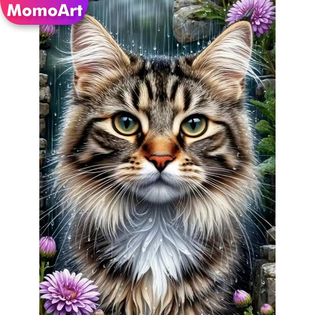 Momoart Katzen-Diamantmalerei DIY-Mosaik-Bild für Erwachsene in Mehrfarbig, B/H: 30 x 30 cm - Bild 1
