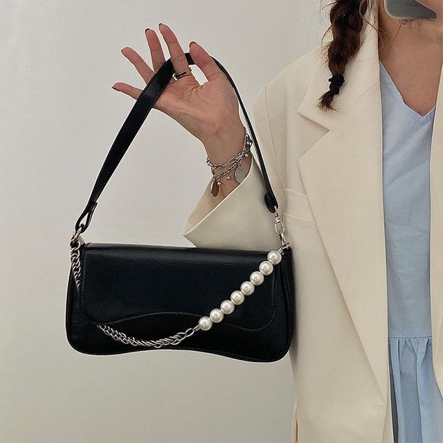 Handtasche Perle, Koreanischer Stil, Damen, grau - Bild 1