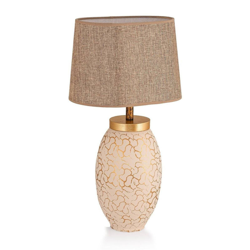 Opviq Tischleuchte aus Keramik in Beige und Gold, E27, B/T/H: 30 x 30 x 55 cm - Bild 3