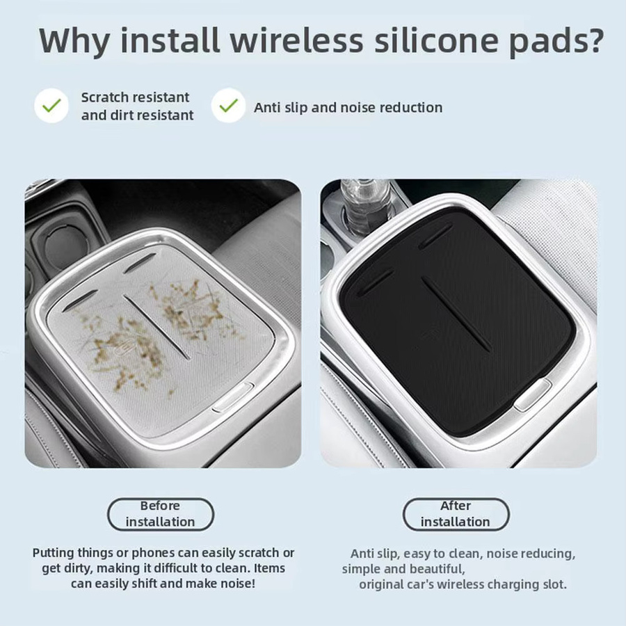 Drahtlose Silikon Lade-Matte für Leapmotor B10 2025 2026, Anti-Slip Mobile Wireless Charging Pad, Schwarz - Bild 5