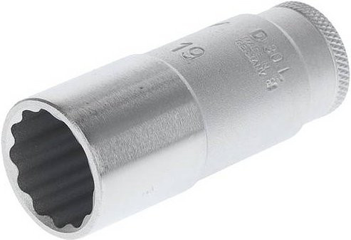 Gedore Steckschlüsseleinsatz 12-kant, 3/8 Zoll Antrieb, Weite: 19 mm, Farbe: Silber - Bild 1