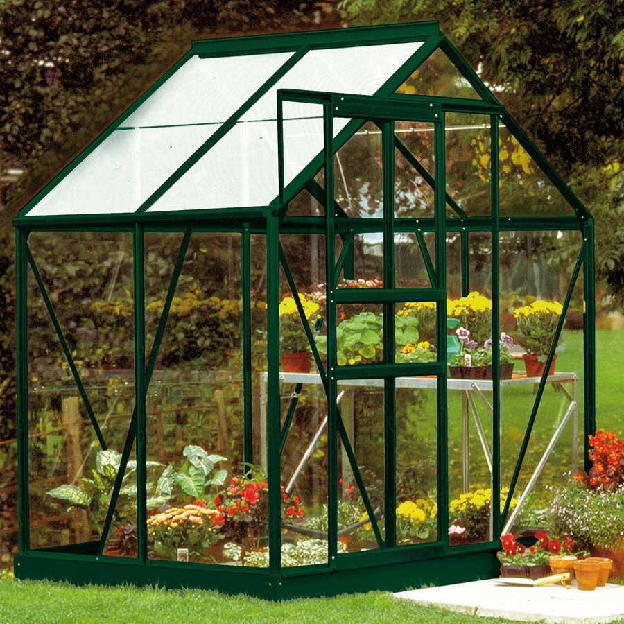Vitavia Gewächshaus Planet 2500 mit Fundamentrahmen in Smaragdgrün, 2,5 m², mit ESG-Sicherheitsglas und Schiebetür - Bild 3