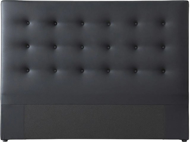 Vente-unique Bettkopfteil Francesco Modern, gepolstertes Paneel aus Kunstleder und MDF, Schwarz, Breite: 144 cm - Bild 1