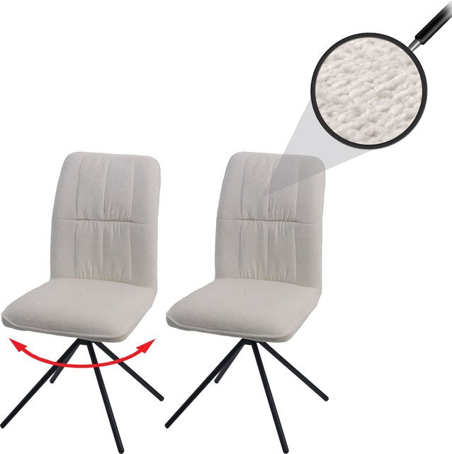 2er-Set MCW Esszimmerstuhl N99 in Beige, drehbar mit Auto-Return, Textil Chenille mit Öko-Tex Zertifizierung - Bild 1