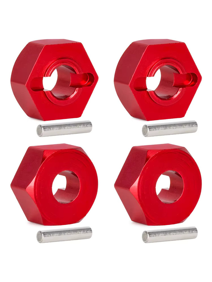 MALOM RC Rad Sechskantnabenadapter, 4-teiliges Set, Metall, Rot, 1:14 - Bild 3