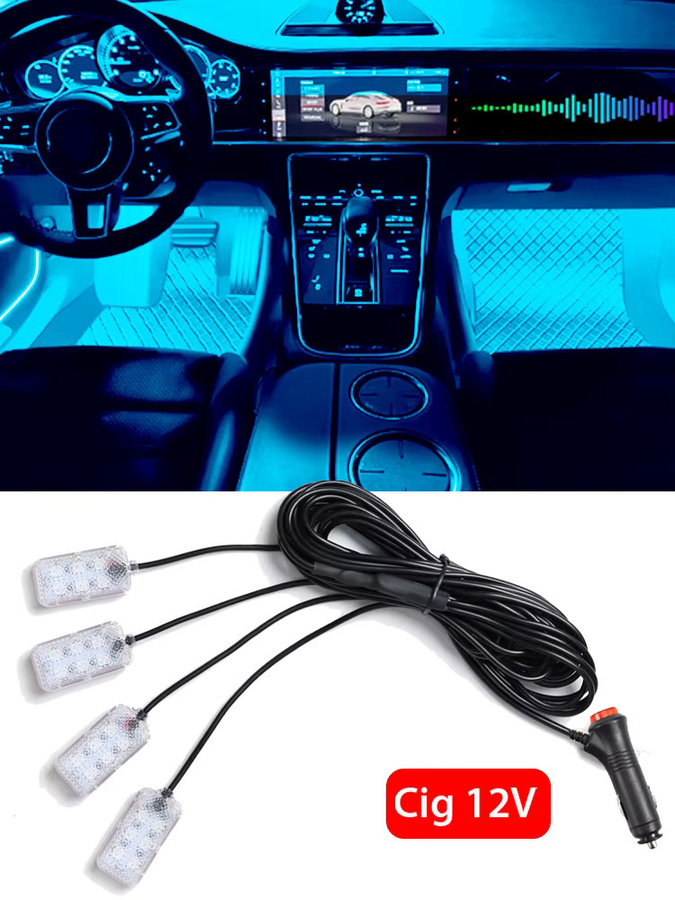 WUMFIRE RGB LED Fußraumbeleuchtung für dein Auto mit USB- und Zigarettenanzünder-Anschluss - Bild 6