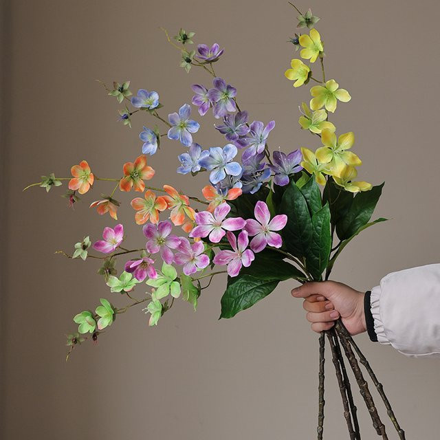WQNJIN Künstliche Jasmin Blumen zum Aufhängen, Dekorative Seidenblumen in Blau und Mehrfarbig für Hochzeit und Balkon - Bild 1