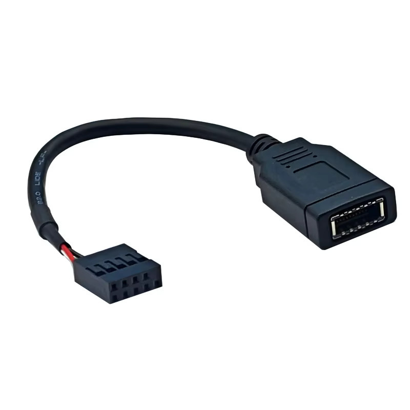 OULLX USB 2.0 auf USB Typ A Adapterkabel, 9-polig auf Typ E, intern für Motherboard und PC-Gehäuse Frontplatte, Schwarz - Bild 4