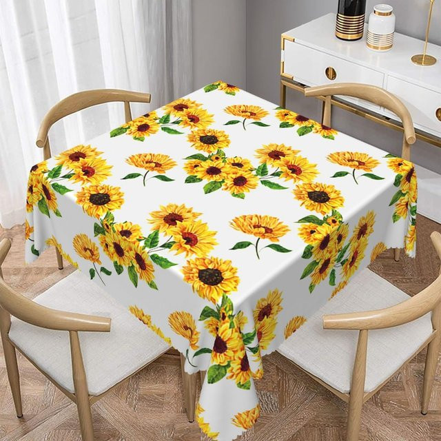 Rechteckige Tischdecke von JINGYUE Pet mit gelbem Sonnenblumenmuster, B/B/L: 140 x 300 cm - Bild 1