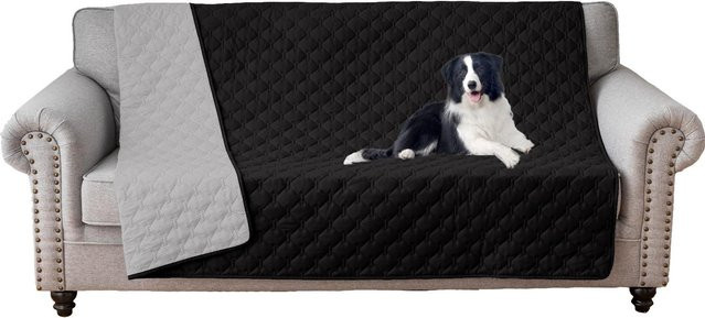 Wasserdichter und rutschfester Hundebettbezug sowie Haustierdecke in Grau, B/T/H: 180 x 80 cm - Bild 1