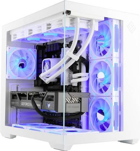 CSL Computer Gaming PC M11900H Desktop PC in Weiß mit AMD Ryzen 7 9800X3D, 32GB RAM, 2TB SSD und Nvidia GeForce RTX 5070 Ti 16GB unter Windows - Bild 1