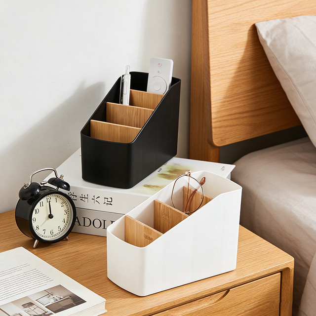 Mehrzweck Desktop-Fernbedienungsorganizer aus Kunststoff in Weiß für Wohnzimmer, Schlafzimmer und Büro - Bild 1