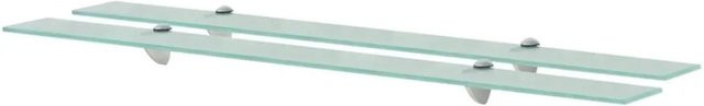 vidaXL Schweberegale aus gehärtetem Sicherheitsglas, 2 Stück, transparent, B: 100 cm, T: 10 cm, H: 0,8 cm - Bild 1