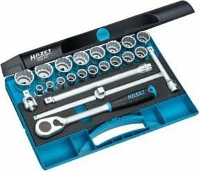 Hazet Steckschlüssel-Satz 900AZ mit 23 Werkzeugen, 1/2 Zoll Vierkant hohl, Silber - Bild 1
