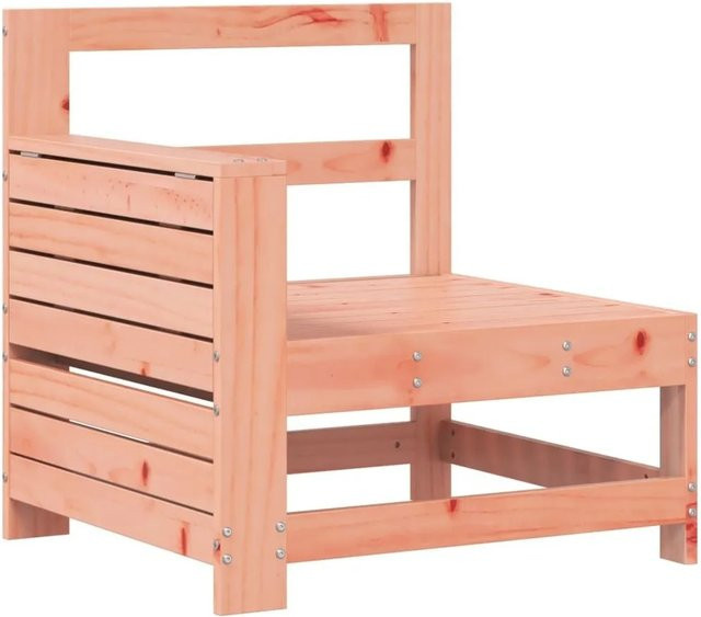 vidaXL Gartensofa aus Massivholz Douglasie mit Armlehnen und Beistelltisch in Braun, B/T/H: 141 x 69 x 62 cm - Bild 1