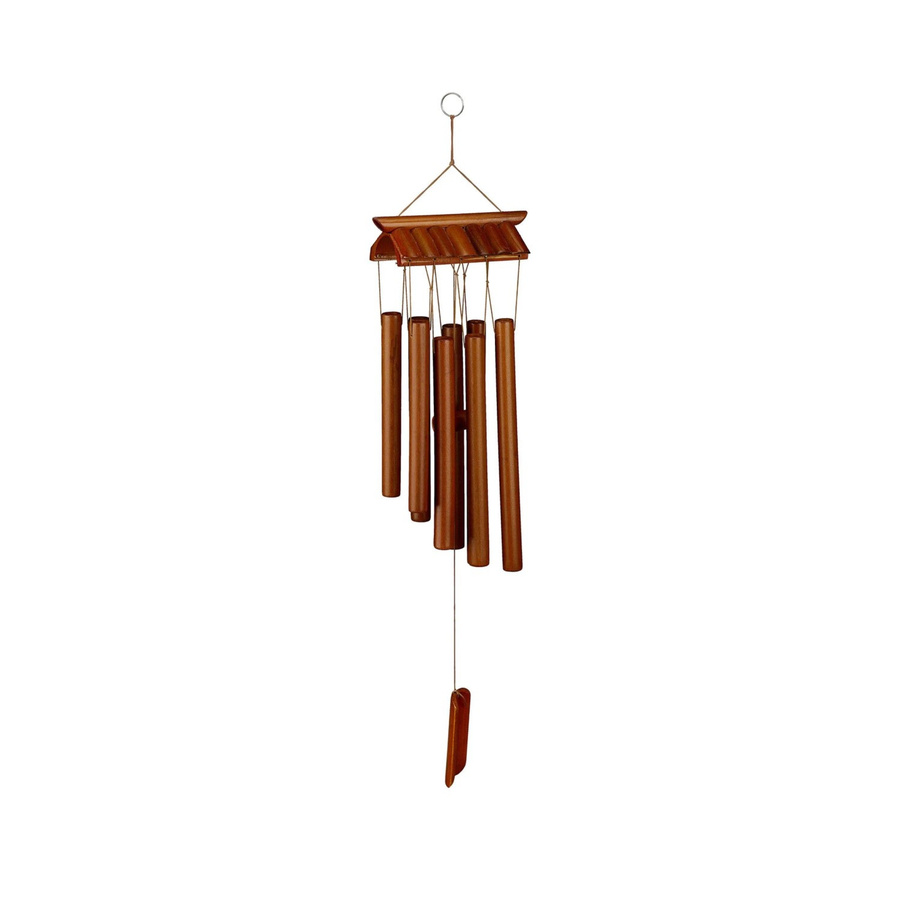 Relaxdays Windspiel Tempel aus Bambus in Braun, H x B x T: 62 x 15 x 8 cm - Bild 2