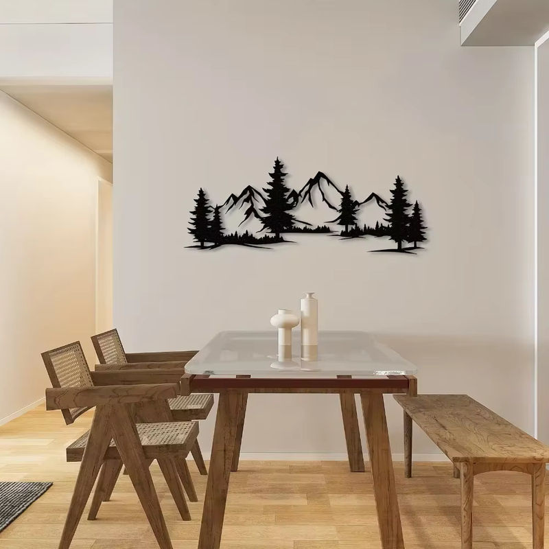 CIFBUY Rustikale Wandkunst aus Metall mit Wald- und Bergdesign für Kinderzimmer und Landhaus-Stil - Bild 6