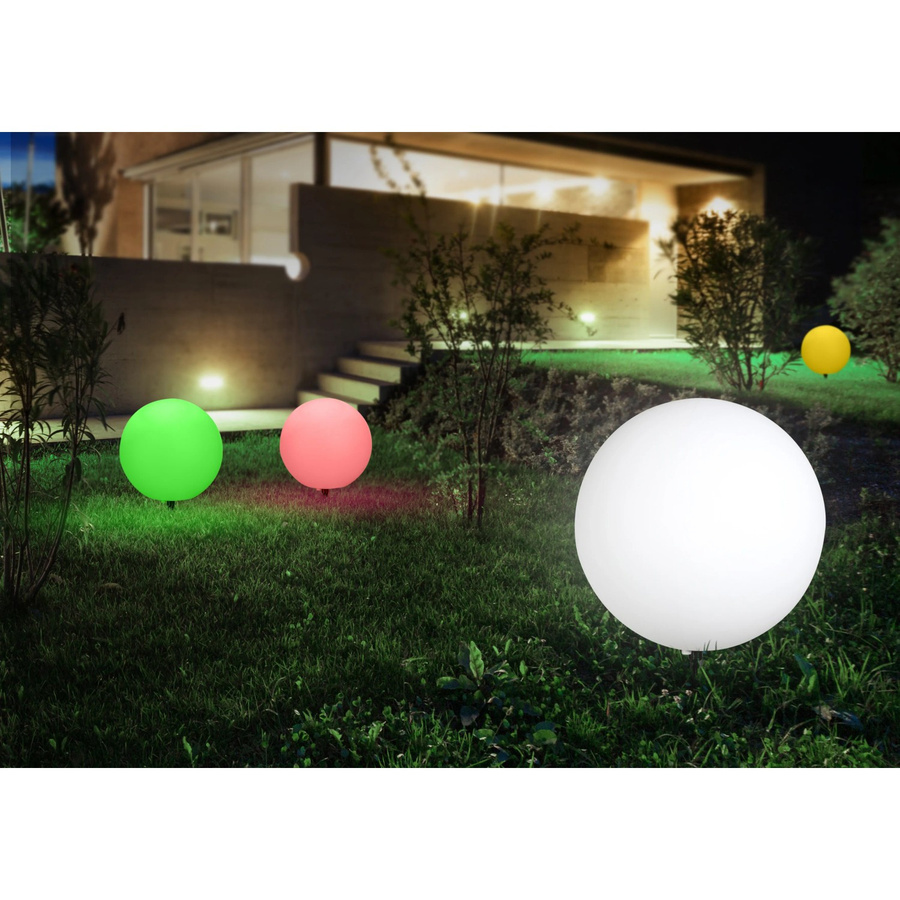 Globo Außen-Kugelleuchte TOULA mit Erdspieß aus Kunststoff in Weiß, Durchmesser: 40 cm - Bild 2