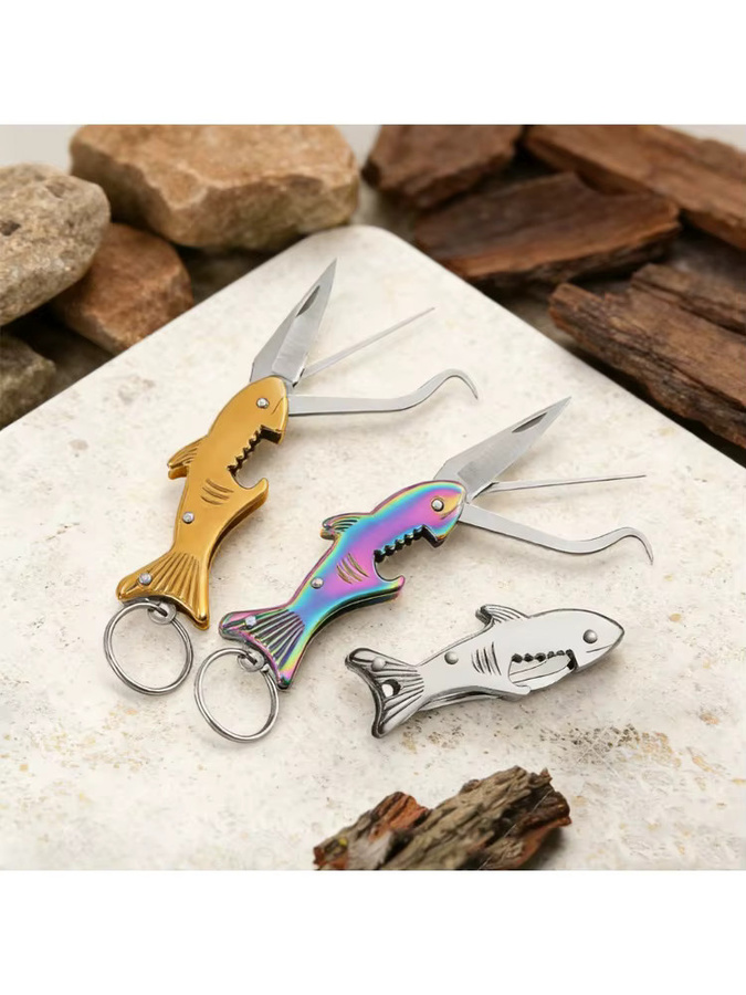 Swayboo Multifunktionaler Edelstahl-Zahnstocher als Zahnreinigungswerkzeug mit Schlüsselanhänger für Outdoor und Camping in Silber oder Gold - Bild 4