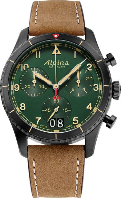 Alpina Startimer Pilot Chronograph, Quarz, Edelstahl, 41 mm, Herren - Bild 1