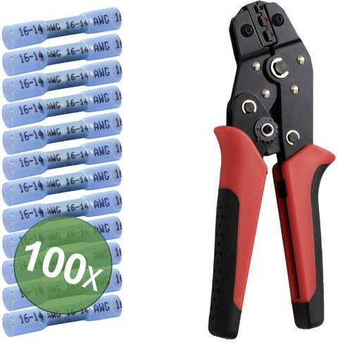 TRU COMPONENTS TC-13448592 Stoßverbinder mit Schrumpfschlauch Blau, 1.5mm² bis 2.5mm², 100 Stück - Bild 1