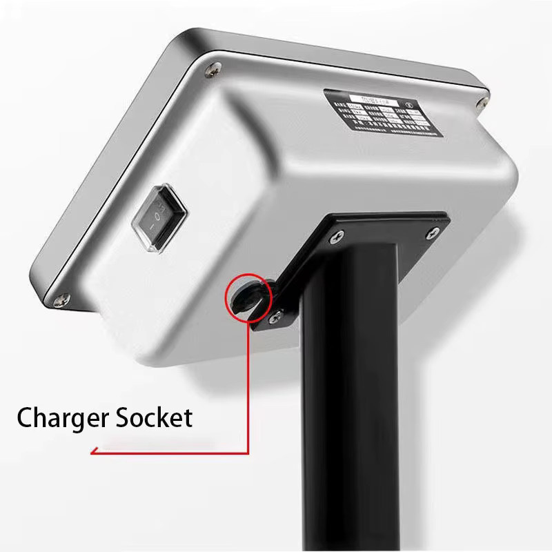 Zusammenklappbare elektronische Digitalwaage aus Edelstahl in Silber mit 150 kg Tragkraft und Akku-Betrieb - Bild 2