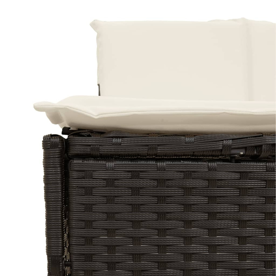vidaXL Whirlpool-Bänke mit Auflagen, 2 Stück, Schwarz, Polyrattan - Bild 4