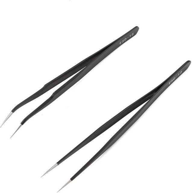DIYelecs Pinzette für Wimpernverlängerung und Maniküre, Schwarz - Bild 1