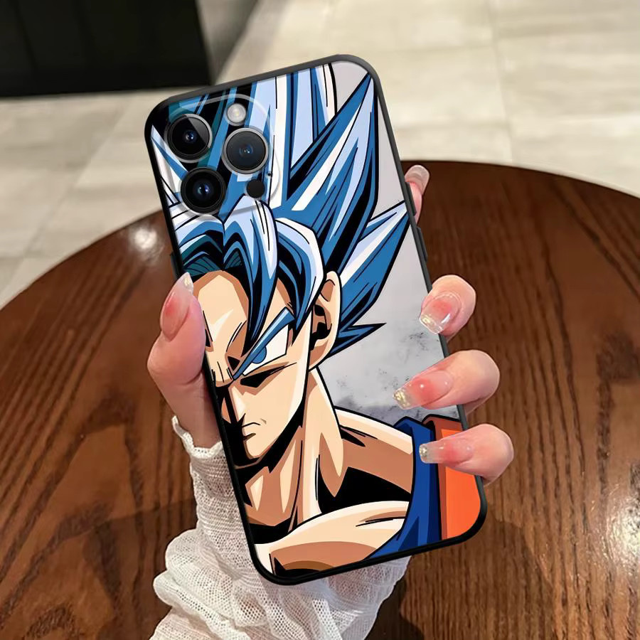 Schwarze weiche Handyhülle mit Dragon Ball Goku Design für iPhone Modelle - Bild 3