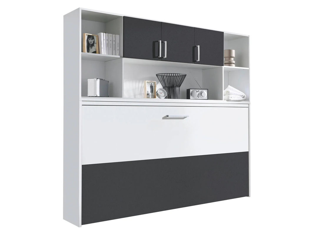 RAUCH ALBERO Querklappbett mit Regalelement und 1-türigem Schrank in Alpinweiß und Grau-metallic, Breite: 90 cm, Tiefe: 200 cm, Höhe: 214 cm - Bild 4