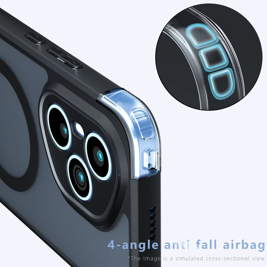 Stoßfeste MagSafe Handyhülle für Honor 400, 400 Lite und 400 Pro in Schwarz mit magnetischer kabelloser Ladefunktion und mattem Finish - Bild 4