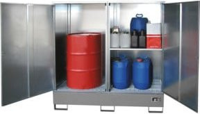 Bauer Südlohn Gefahrstoff-Schrank GS-2 aus Stahlblech, grau, B 168 x T 69 x H 178 cm - Bild 1