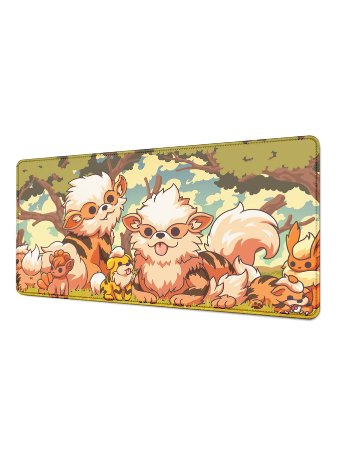 Schreibtischunterlage Pokemon Growlithe und Arcanine mit HD-Druck, Mauspad für Gaming-Laptop und Tastatur, Multicolor, Breite: 90 cm, Tiefe: 40 cm - Bild 4