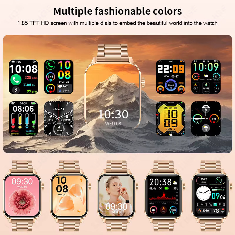 foxbox Smartwatch, Edelstahl, Schwarz, Rechteckig - Bild 3
