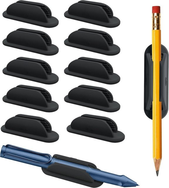5 oder 10 Stück Elastische Silikon Stifthalter in Schwarz für Bleistifte, Make-up Pinsel und Marker als Desktop-Organizer - Bild 1