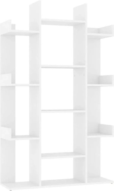 vidaXL Bücherregal Weiß aus MDF, Modernes Standregal für Wohnzimmer, Schlafzimmer oder Home-Office, Breite: 86 cm, Tiefe: 25,5 cm, Höhe: 140 cm - Bild 1