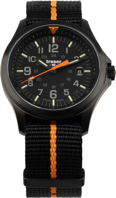 Traser Armbanduhr, Quarz, Edelstahl, Schwarz, 42 mm, Herren - Bild 1
